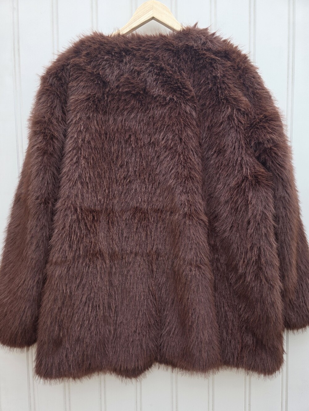 Ricki's Mia Faux Fur Shaggy Fluffy Brown Coat Womens XXL - Picture 7 of 10